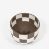 Mellow Large Incense Bowl - Inside And Outside Check - Dark Brown