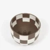 Mellow Large Incense Bowl - Inside And Outside Check - Dark Brown