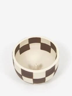 Mellow Medium Incense Bowl - Inside And Outside Check - Porcelain