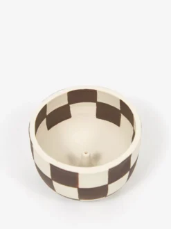 Mellow Medium Incense Bowl - Inside And Outside Check - Porcelain