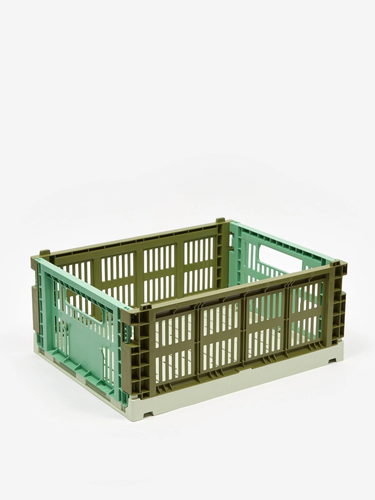 HAY Recycled Colour Crate Mix - Medium - Olive/Dark Mint 1 HAY Recycled Colour Crate Mix - Medium - Olive/Dark Mint