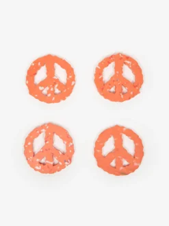 Space Available Upcycled Plastic Peace Coaster - Set Of 4 - Orange