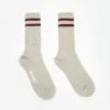 Beams Plus Schoolboy Sock - Grey/Burgundy