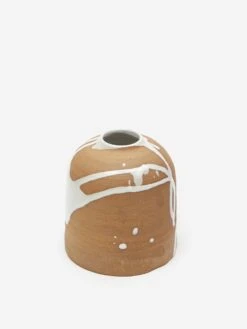 By.noo Handmade Bud Vase - White Drip