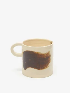 By.noo Handmade Medium Mug - Brown Brushstroke -Fine Household Products BY.NOO HANDMADE MEDIUM MUG BROWN BRUSHSTROKE AW23 GOODHOOD scaled