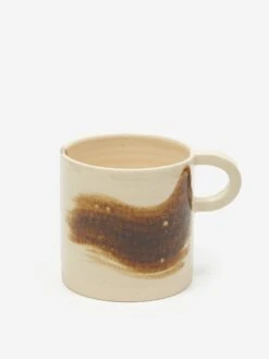 By.noo Handmade Medium Mug - Brown Brushstroke