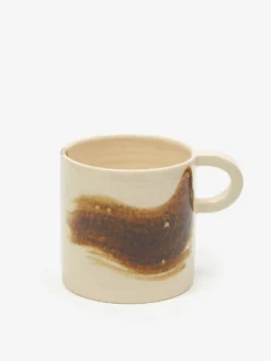 By.noo Handmade Medium Mug - Brown Brushstroke