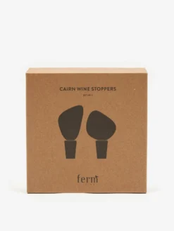 Ferm Living Cairn Wine Stoppers - Set Of 2 - Dark Brown -Fine Household Products FERM LIVING CAIRN WINE STOPPERS SET OF 2 DARK BROWN AW23 GOODHOOD scaled