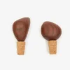 Ferm Living Cairn Wine Stoppers - Set Of 2 - Dark Brown