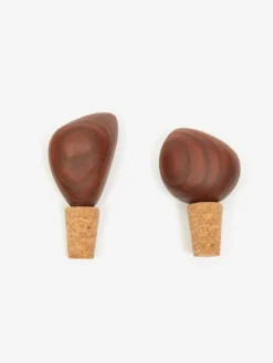 Ferm Living Cairn Wine Stoppers - Set Of 2 - Dark Brown