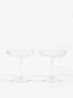 Ferm LIVING Ripple Champagne Saucer - Set Of 2 - Clear
