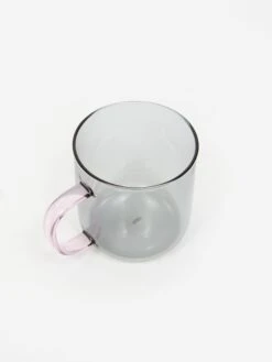 HAY Borosilicate Mug Set Of 2 - Light Grey With Pink Handle 6 HAY Borosilicate Mug Set Of 2 - Light Grey With Pink Handle -Fine Household Products HAY BOROSILICATE MUG SET OF 2 LIGHT GREY WITH PINK HANDLE AW23 GOODHOOD 3