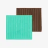 HAY Canteen Dish Cloth Set Of 2 - Chocolate/Emerald