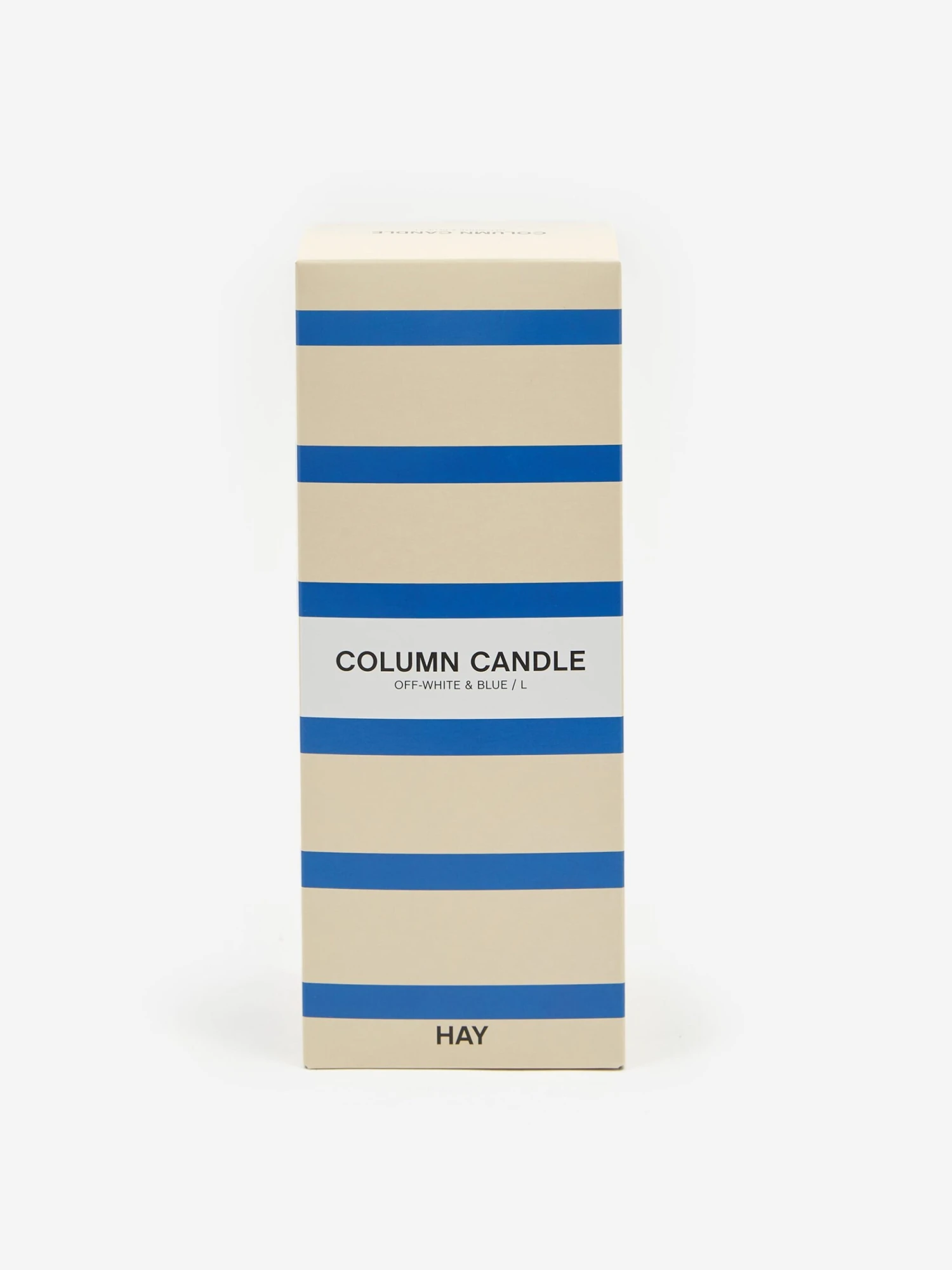 HAY Column Candle - Large - Off-White And Blue 2 HAY Column Candle - Large - Off-White And Blue - Image 2