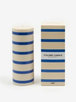 HAY Column Candle - Large - Off-White And Blue 7 HAY Column Candle - Large - Off-White And Blue -Fine Household Products HAY COLUMN CANDLE LARGE OFF WHITE AND BLUE AW23 GOODHOOD 5 1