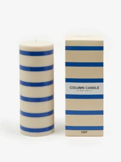 HAY Column Candle - Large - Off-White And Blue -Fine Household Products HAY COLUMN CANDLE LARGE OFF WHITE AND BLUE AW23 GOODHOOD 5 1 scaled