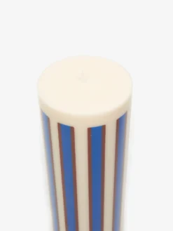 HAY Column Candle Large - Off White, Brown And Blue -Fine Household Products HAY COLUMN CANDLE LARGE OFF WHITE BROWN AND BLUE AW23 GOODHOOD 2 scaled