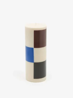 HAY Column Candle - Large - Off-White, Brown, Black And Blue