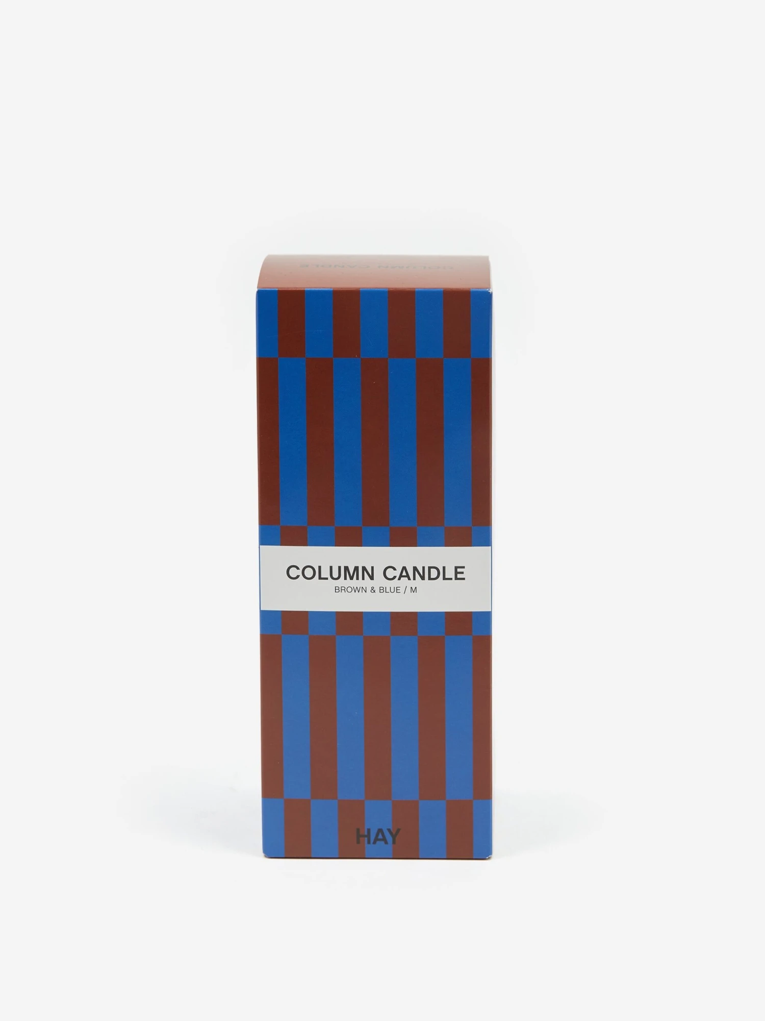 HAY Column Candle - Medium - Brown And Blue 2 HAY Column Candle - Medium - Brown And Blue - Image 2