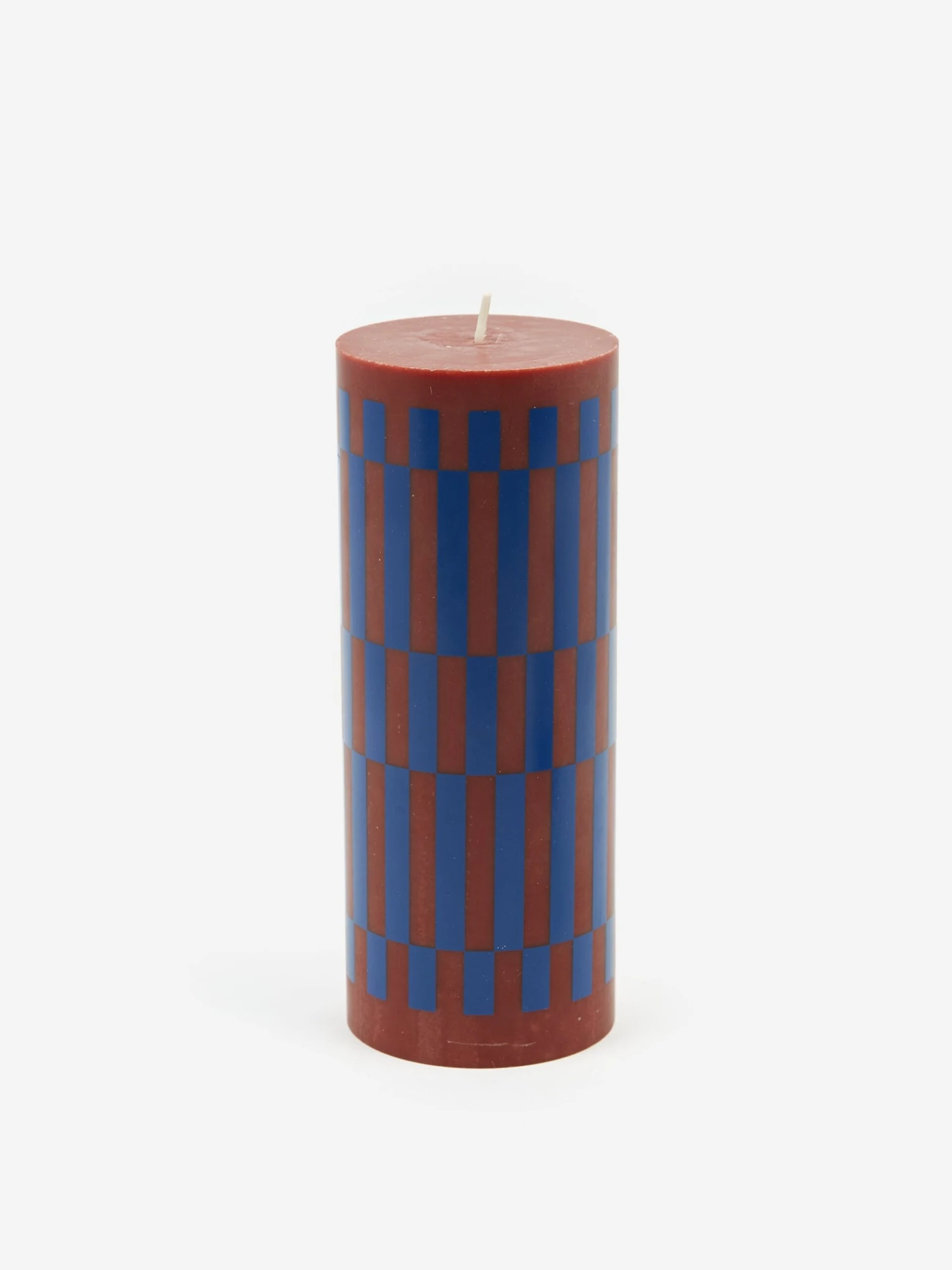 HAY Column Candle - Medium - Brown And Blue 1 HAY Column Candle - Medium - Brown And Blue
