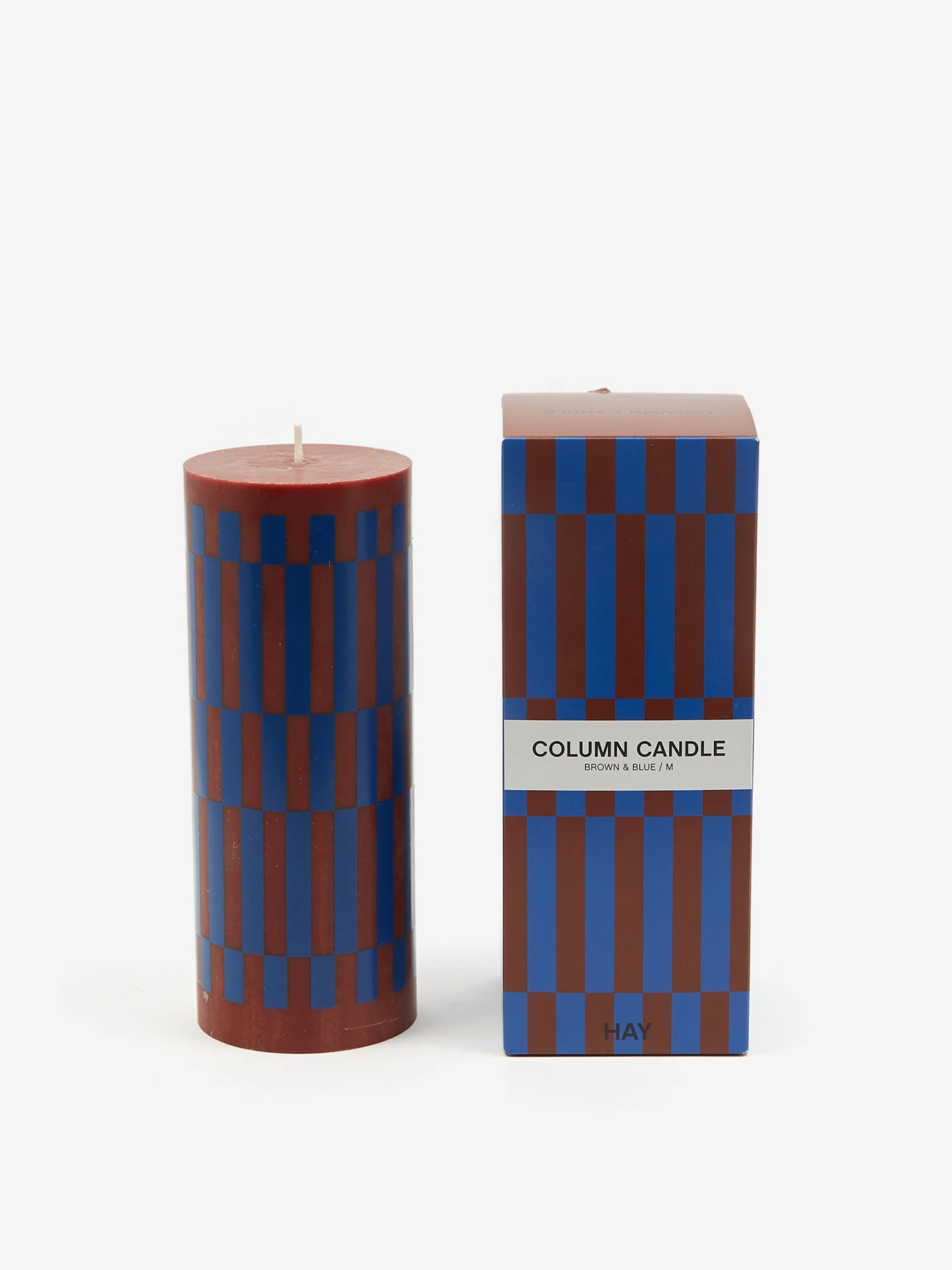 HAY Column Candle - Medium - Brown And Blue 4 HAY Column Candle - Medium - Brown And Blue - Image 4