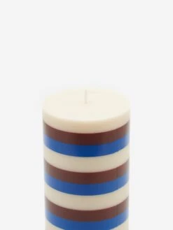 HAY Column Candle - Medium - Off-White, Brown And Blue -Fine Household Products HAY COLUMN CANDLE MEDIUM OFF WHITE BROWN AND BLUE AW23 GOODHOOD 2