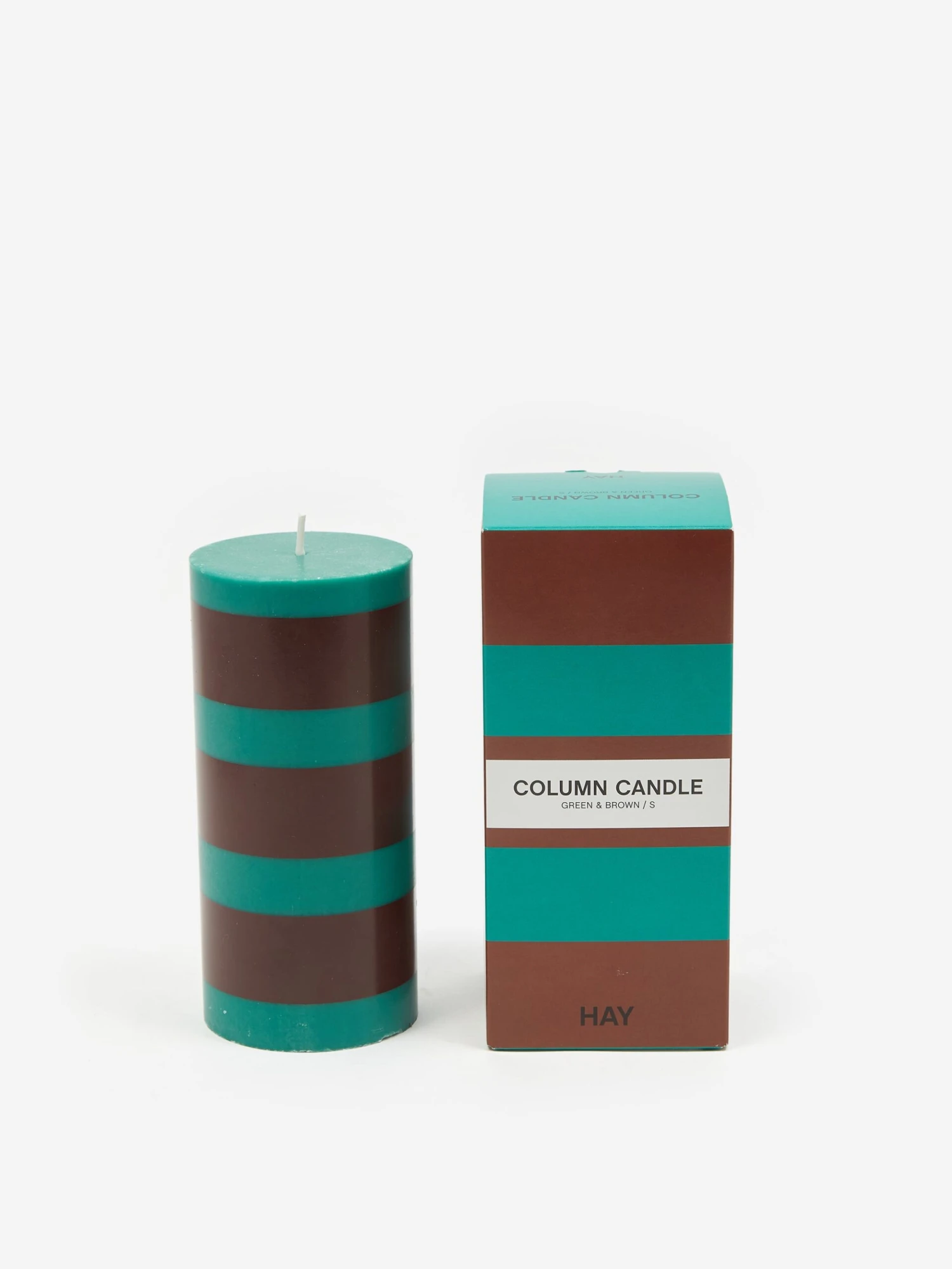 HAY Column Candle - Small - Green And Brown 4 HAY Column Candle - Small - Green And Brown - Image 4
