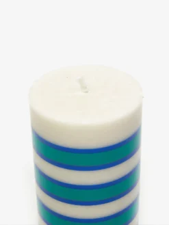 HAY Column Candle Small - Light Grey, Blue And Green -Fine Household Products HAY COLUMN CANDLE SMALL LIGHT GREY BLUE AND GREEN AW23 GOODHOOD 2 scaled