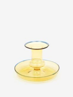 HAY Flare Glass Candleholder - Yellow