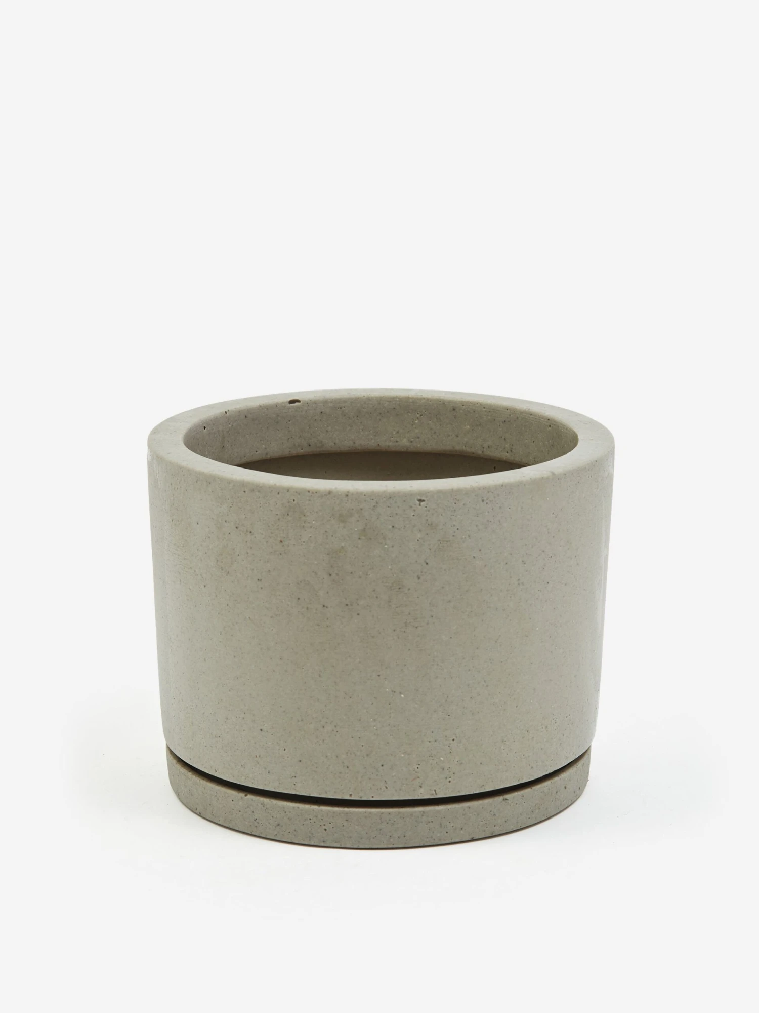 HAY Plant Pot With Saucer - Large - Grey 1 HAY Plant Pot With Saucer - Large - Grey