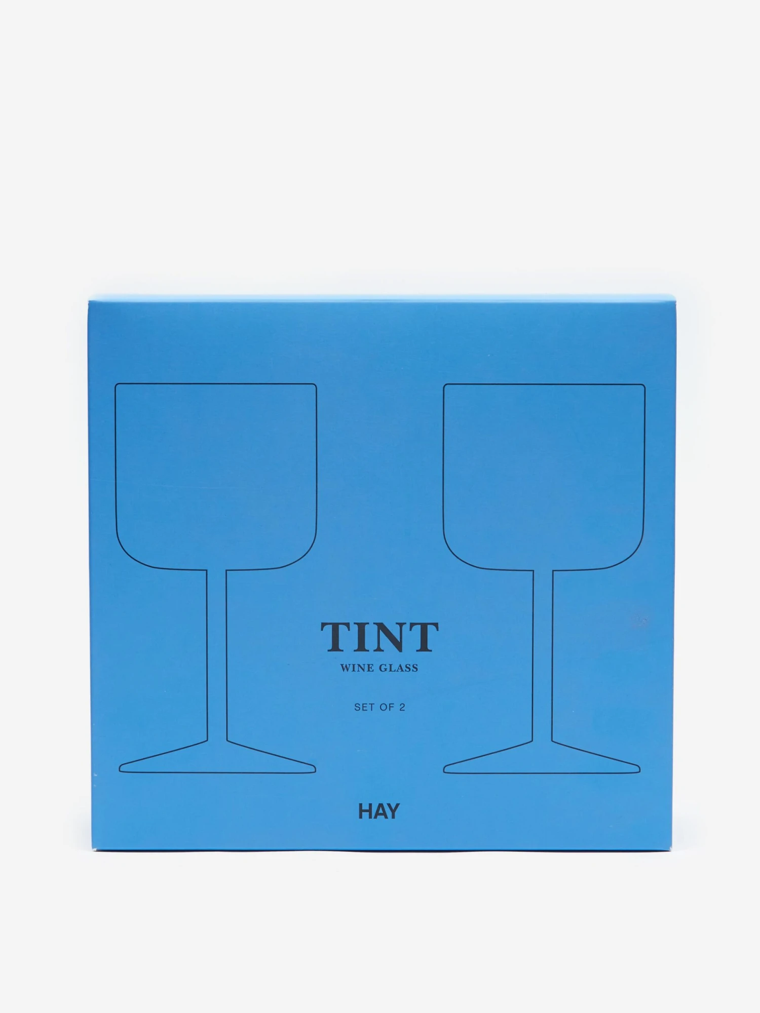 HAY Tint Wine Glass Set Of 2 - Blue And Clear 4 HAY Tint Wine Glass Set Of 2 - Blue And Clear - Image 4