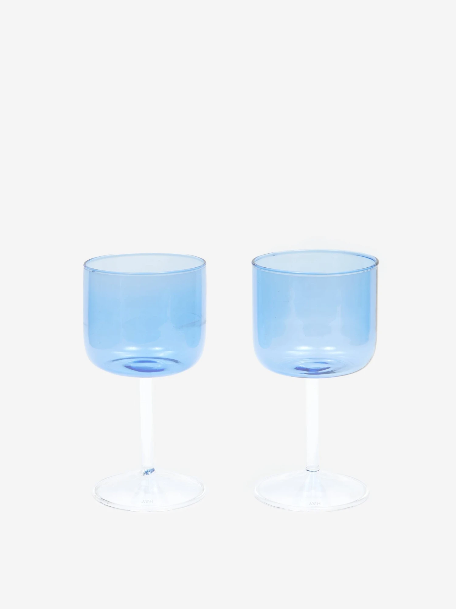 HAY Tint Wine Glass Set Of 2 - Blue And Clear 1 HAY Tint Wine Glass Set Of 2 - Blue And Clear