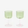 HAY Tint Wine Glass Set Of 2 - Green And Pink