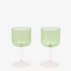 HAY Tint Wine Glass Set Of 2 - Green And Pink