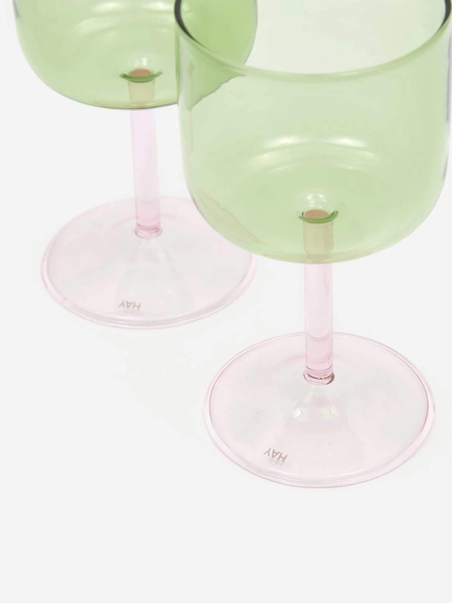 HAY Tint Wine Glass Set Of 2 - Green And Pink 2 HAY Tint Wine Glass Set Of 2 - Green And Pink - Image 2