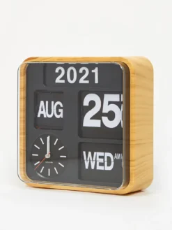 Karlsson Mini Flip Clock - Brown
