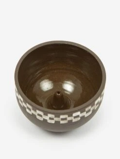 Mellow Incense Bowl Medium - Dark Brown Half Check Outside -Fine Household Products MELLOW INCENSE BOWL MEDIUM DARK BROWN HALF CHECK OUTSIDE SS21 GOODHOOD 64368 4dbdfcd2 b867 430b 9149 6a0270df87fc