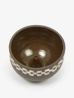 Mellow Incense Bowl Medium - Dark Brown Half Check Outside -Fine Household Products MELLOW INCENSE BOWL MEDIUM DARK BROWN HALF CHECK OUTSIDE SS21 GOODHOOD 64368 4dbdfcd2 b867 430b 9149 6a0270df87fc scaled