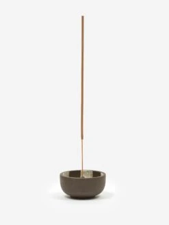 Mellow Incense Bowl Small - Dark Brown Check Inside -Fine Household Products MELLOW INCENSE BOWL SMALL DARK BROWN CHECK INSIDE SS21 GOODHOOD 64389