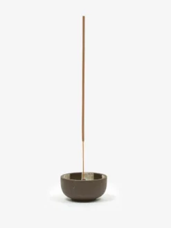 Mellow Incense Bowl Small - Dark Brown Check Inside -Fine Household Products MELLOW INCENSE BOWL SMALL DARK BROWN CHECK INSIDE SS21 GOODHOOD 64389 scaled