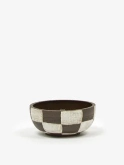 Mellow Incense Bowl Small - Dark Brown Check Outside