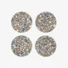 Yod And Co Speckled Cork Set Of 4 Drink Coasters - Blue