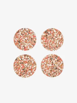 Yod And Co Speckled Cork Set Of 4 Drink Coasters - Red